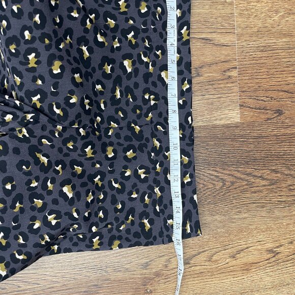 Women's KRAZY LARRY Pull-On Purple w/Leopard Print Ankle Pants- Size 10 - Picture 6 of 9